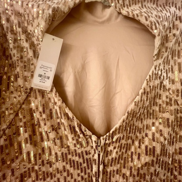 Blue Rain gold sequined, long sleeve dress - Picture 7 of 8